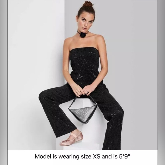 New with tags Wild Fable Black sequence jumpsuit size Medium. - Picture 4 of 5